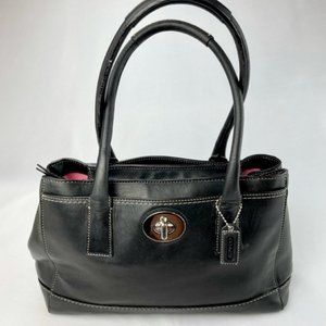 Coach Black Leather Medium Tote